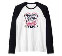 Power Play for My Heart Hockey Romance Reader Aesthetic Raglan Baseball Tee