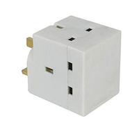 CED 3-Way Adapter Fused 13 Amp White WAP3W