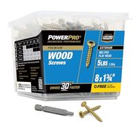 Power Pro 195995 48607 Wood Screws, 8 x 1-3/4", Premium Outdoor Deck Screws, Rust Resistant, Epoxy Coated Bronze, 5lb Tub, 877 pcs