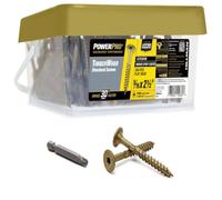 Power Pro 250 Pcs Epoxy Coated TimberWood Structural Screws (5/16 inch x 2-1/2 inch) | Countersinking Flat Head Star Drive Wood Screws | Multi-Layer Epoxy Coated Exterior Fasteners