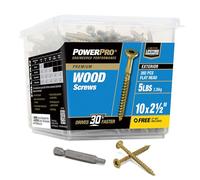Power Pro 48612 Wood Screws, 10 x 2-1/2", Premium Outdoor Deck Screws, Rust Resistant, Epoxy Coated Bronze, 5lb Tub, 415 pcs