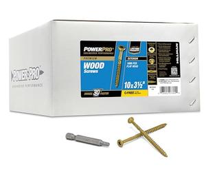Power Pro 967781 Wood Screws, 10 x 3-1/2", Premium Outdoor Deck Screws, Rust Resistant, Epoxy Coated Bronze, 1000pcs Box
