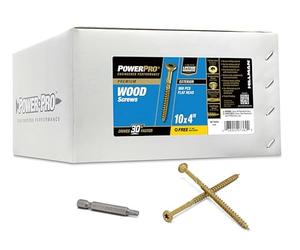 Power Pro 967782 Premium Outdoor Wood and Deck Screws Rust Resistant for Exterior Use, 10 x 4", 900pcs Box, Epoxy Coated Bronze