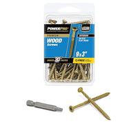 Power Pro Premium Exterior Wood Screws, #9 x 3 Inch All-Purpose Deck Screws for Outdoor Projects, T-25 Star Bit Included, Bronze, 50 Pieces | 42482