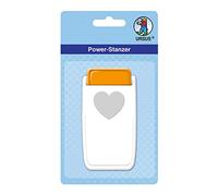 Power punch heart, size approx. 2.5 cm, suitable for many materials such as cork, cardboard, foam rubber, foils and plastic, with locking device for space-saving storage
