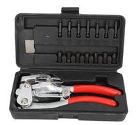 Power Punch Kit Manual Sheet Metal Punch Stainless Steel Iron Plastic Hole Pliers for Construction Decoration with 16 Tool Kits Stepless Adjustment 6 41mm Hole Depth 2mm to 7mm