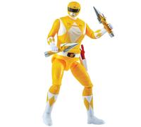 Power Rangers Aisha Yellow Ranger Morphing Action Figure - Mighty Morphin Toy with Transform Feature, Power Daggers & Griffin Thunderzord Theme