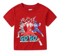 Power Rangers Big Kids Birthday Boys Short Sleeve T-Shirt, Red, 6