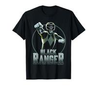 Power Rangers Black Ranger Karate Action Circle Portrait V2 T-Shirt