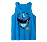 Power Rangers Blue Ranger Retro Print Big Face Tank Top
