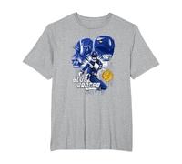 Power Rangers Blue Ranger T-Shirt, Men's Big and Tall, Heather Grey, 4X Tall