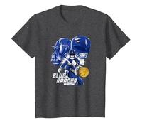 Power Rangers Blue Ranger T-Shirt, Youth, Dark Heather Grey, Medium