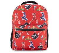 Power Rangers Classic Allover Backpack - Red, Pink, Black, Green Yellow and Green Ranger School Bookbag, Red, One Size, Classic