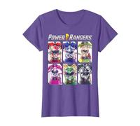Power Rangers Graphic Colour Character Helmet Panels T-Shirt