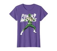 Power Rangers Green Ranger Karate Action Pose Logo T-Shirt