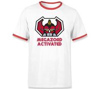 Power Rangers Megazord Activated Unisex T-Shirt - White / Red Ringer | Size: 2XL Power Rangers Red 2XL
