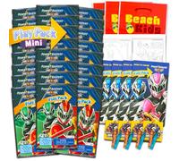Saban Power Rangers Mini Party Favors Set for Kids - Bundle with 24 Mini Power Rangers Grab n Go Play Packs with Coloring Pages, Stickers & More (Power Rangers Birthday Party Supplies)