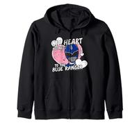 Power Rangers My Heart Belongs To The Blue Ranger Vintage Zip Hoodie