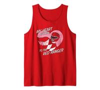 Power Rangers My Heart Belongs to The Red Ranger Vintage Tank Top