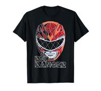Power Rangers Red Ranger Geometric Helmet Big Face T-Shirt