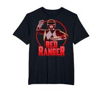 Power Rangers Red Ranger Karate Action Circle Portrait T-Shirt, Men's Big and Tall, Black, 2X Tall