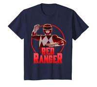 Power Rangers Red Ranger Karate Action Circle Portrait T-Shirt, Youth, Navy Blue, 2T