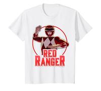 Power Rangers Red Ranger Karate Action Circle Portrait T-Shirt, Youth, White, 3T