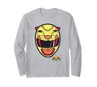 Power Rangers Yellow Ranger Sabertooth Tiger Big Face Long Sleeve T-Shirt