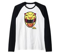 Power Rangers Yellow Ranger Sabertooth Tiger Big Face Raglan Baseball Tee