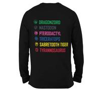 Power Rangers Zords List Unisex Long Sleeve T-Shirt - Black - XXL