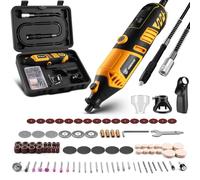 Power Rotary Tool Kit 170W/220V: DEKOPRO 126pc multi Diy tool Kit for Wood/Metal - Mini Electric Sander/Drill Set with Flex Shaft for Carving, Cutting, Sanding, Grinding, Polishing, Engraving (yellow)