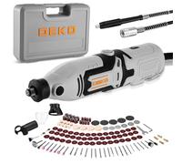 Power Rotary Tool Kit 170W: DEKOPRO 126pc Multi DIY Tool Kit for Wood/Metal - Mini Electric Sander/Drill Set with Flex Shaft for Carving, Cutting, Sanding, Grinding, Polishing, Engraving (Grey)