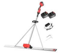 Power Screed Concrete Vibratory Tool, Cordless Concrete Finishing Machine with 1.5m 1.8m 2m Stainless Steel Board, Brushless Motor Dual Engine Vibrator for Driveway(1.5M)