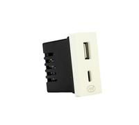 Power socket 2 x USB PNI UB30, USB-A USB-C, 12V/9V/5V, max. 20W, modular, type F 1/2, flush mounting
