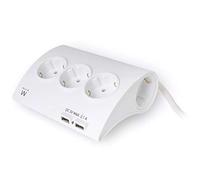 Power Socket - 5 Sockets With Switch Ewent Ew3935 1,5 M 2 X Usb 2,1... NEW