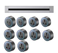 Power Socket Adapter, Wall-Mounted Sliding System, Two-Way Track Design, Anti-Shock, 8000W Power Capacity, Ideal for Home and Office Use