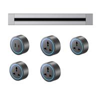 Power Socket Adapter, Wall-Mounted Sliding System, Two-Way Track Design, Anti-Shock, 8000W Power Capacity, Ideal for Home and Office Use