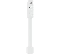 Power socket extender, convenient for accessing hard to reach sockets, equipped with USB-A, USB-C, and 2 AC power sockets, can extend approximately 19.49-28.15 inches, can rotate 180 °, suitable for u