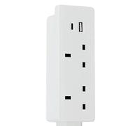 Power Socket Extender with USB-A USB-C and 2 AC Sockets 180 Rotatable Extends to Reach Hard-to-Access Outlets Ideal for Behind Sofas Bedside Tables Desks UK Standard