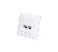 Power Socket Flush Mount 2x RJ45 Cat6 10G, STP, White 771900