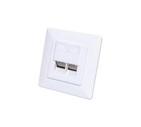 Power Socket Flush Mount 2x RJ45 Cat6a 10G, STP, White 771917
