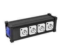 Power Splitter Box Input to Output 1 to 4, 4 Channel Multi Way Out Connector, Power Distribution Box for LED Screen Beam Moving Head Light, Stage Light Power, Outside and Indoor Use