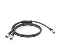 Power Splitter Cable Hirose 4 Pin Female to 2x Hirose 4 Pin Male for Zoom F8 Zaxcom QRX100 Receiver 3.3ft