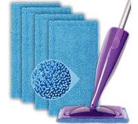 Power Spray Mop Pads - 4 Pack Reusable Microfibre Refills for Flash Powermop - Absorbent & Washable