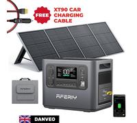 Power Station 2400W 2048Wh LifePO4+BMS Solar Generator with 200W Solar Panel