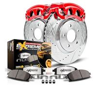Power Stop KC2119-36 Front Z36 Truck & Tow Calipers with Carbon-Fiber Ceramic Brake Pads and Drilled and Slotted Brake Rotors Kit For Jeep Cherokee XJ Grand Cherokee Wrangler [Application Specific]