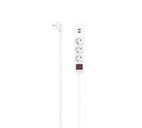 Power strip, 3 outlets, USB-A 17 W, 1.4 m, white
