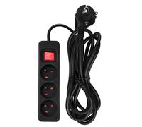 Power strip 3 sockets 3m, 3x1.5mm2, black, ON/OFF 90-183