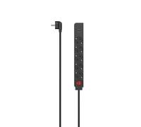 Power Strip, 5 Outlets, USB-A 17 W, Switch, 1.4 M, Black