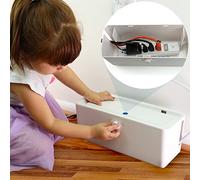 Power Strip Cover Box - Effectively Baby Proofs Power Strip with Patented Dual Lock. Convenient Side Openings for Cords & Cables. Protects Small Hands & Fingers